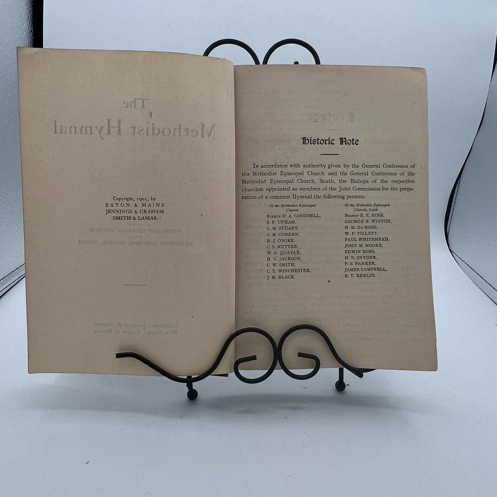 Methodist Hymnal Joint Church Edition Organist Inscribed Antique 1905 Intact